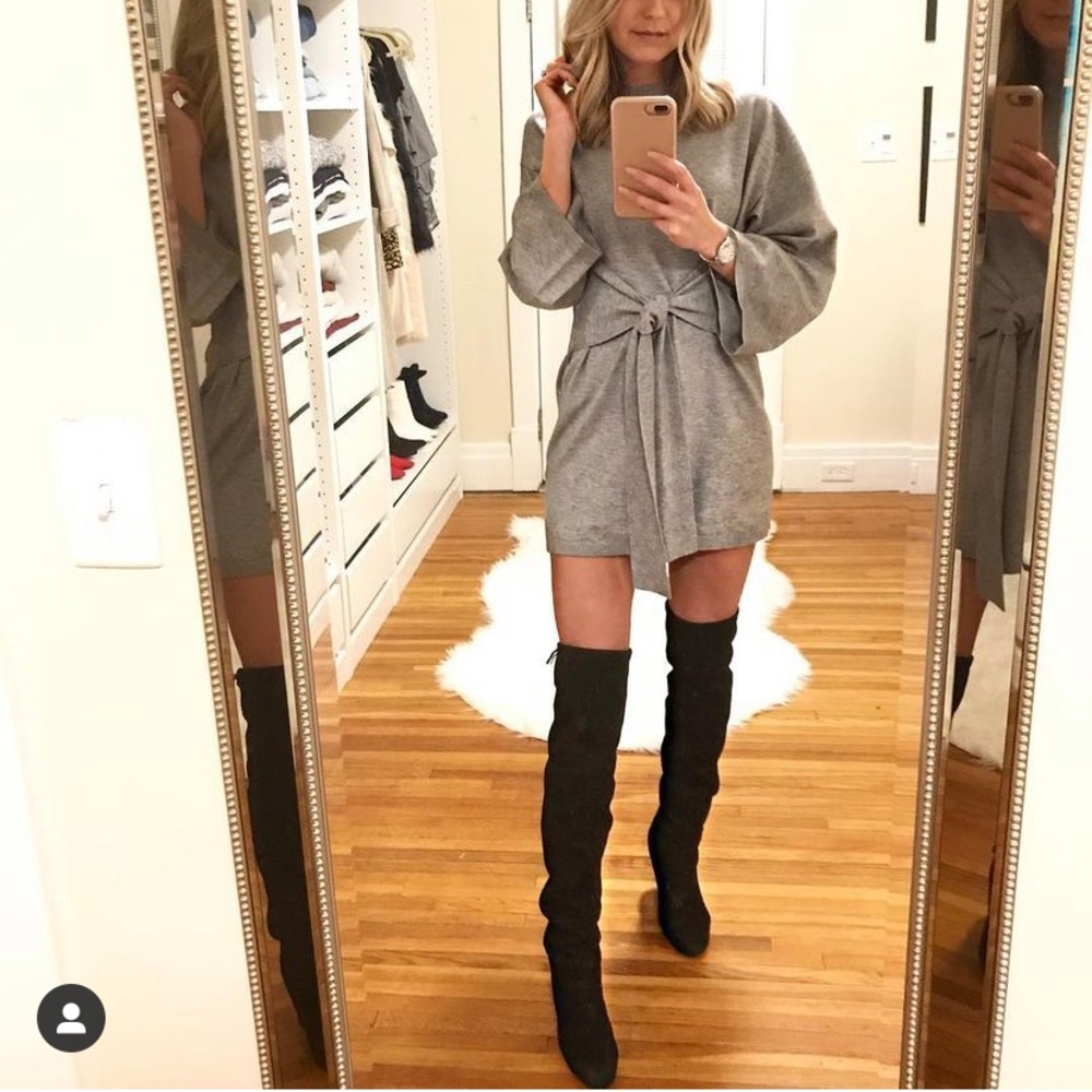Grey mini sweater dress